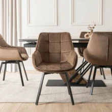 Forgó étkezőszék LUNA, barna bársony