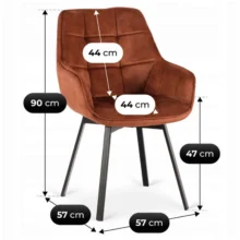 Forgó étkezőszék LUNA, rudy bársony