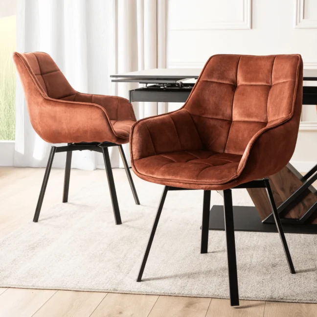 Forgó étkezőszék LUNA, rudy bársony