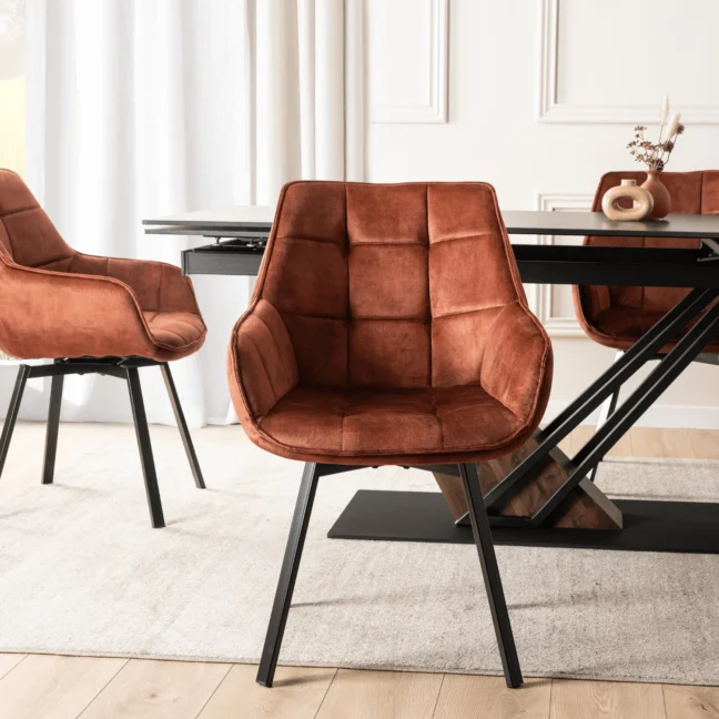 Forgó étkezőszék LUNA, rudy bársony