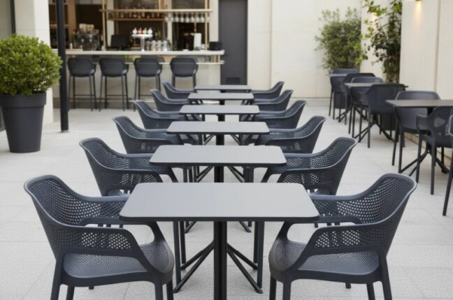 Kültéri terasz asztal PRATO 70×70, fekete