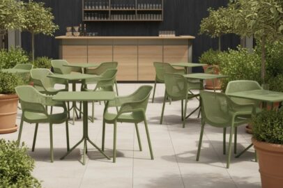 Kültéri terasz asztal PRATO 70×70, zöld