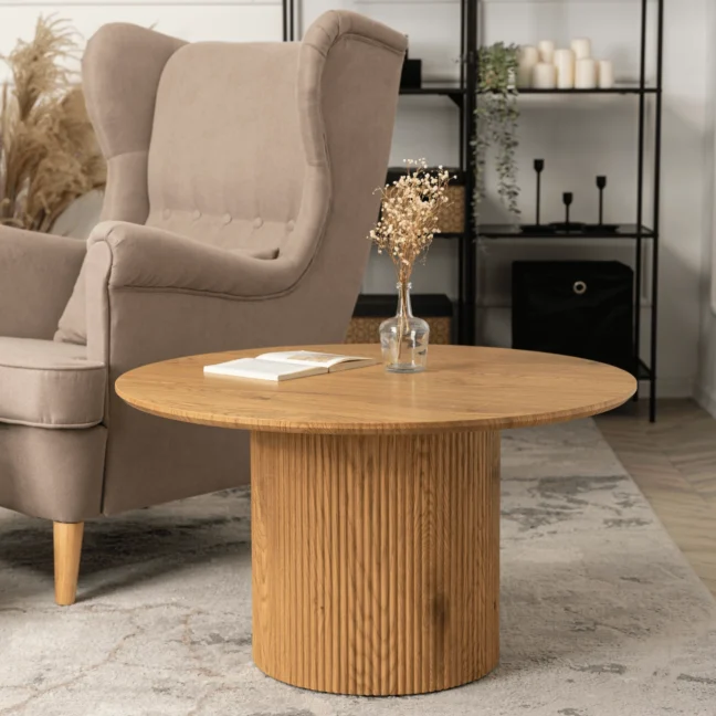 MAYLIN MAX kör alakú dohányzóasztal, tölgy