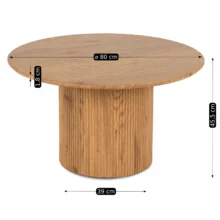 MAYLIN MAX kör alakú dohányzóasztal, tölgy