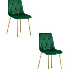 Étkezőszék LIBRA sötétzöld/arany lábakkal, 2db