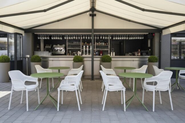 Kültéri kerek terasz asztal PRATO-R 75×80, zöld