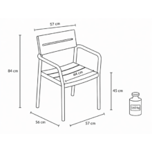 Capri Arm kültéri szék, fehér