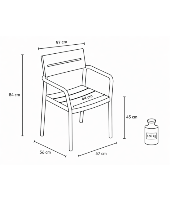 Capri Arm kültéri szék, fehér