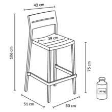 Capri Bar kültéri bárszék, bézs