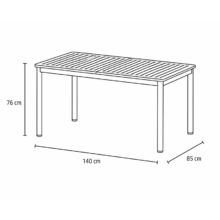 Terrazza kültéri asztal 140×85, sötétszürke