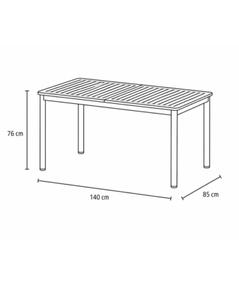 Terrazza kültéri asztal 140×85, sötétszürke