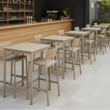 Terrazza Bar 80×80 bárasztal, bézs