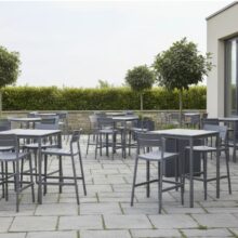 Terrazza Bar 80×80 bárasztal, sötétszürke