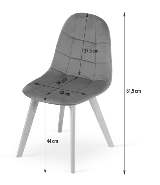 Étkezőasztal szett: Tessa 120×60 tölgy/fehér lábakkal + 4 db BORA szék ivory bársony bézs/natúr lábbal