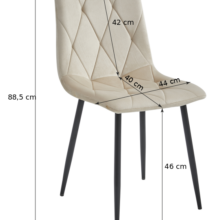 Étkezőasztal szett: Tessa 120×60 artisan tölgy/fekete lábak + 4 db DORA szék sötétzöld/fekete lábbal