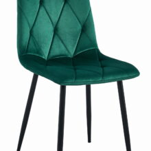 Étkezőasztal szett: Tessa 120×60 artisan tölgy/fekete lábak + 4 db DORA szék sötétzöld/fekete lábbal