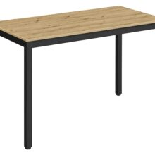 Étkezőasztal szett: Tessa 120×60 artisan tölgy/fekete lábakkal + 4 db LAGO szék bársony kék/natúr lábak