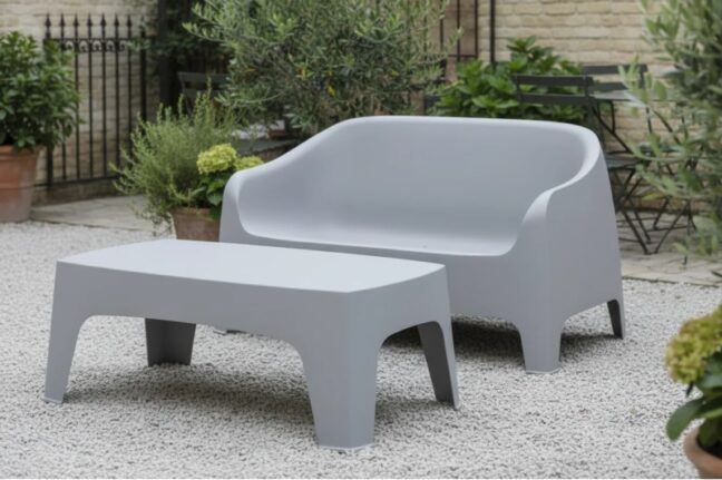 DUNA Bench 09 kültéri fotel, szürke