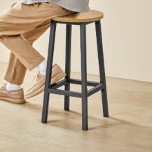 Magas konyhai bárszék – tölgy/fekete láb