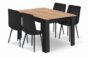 Étkezőasztal szett: NP 120×80 cm craft tölgy/fekete + 4 db DORA szék fekete/fekete láb