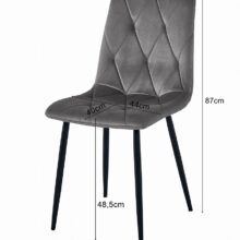Étkezőasztal szett: NP 120×80 cm craft tölgy/fekete + 4 db DORA szék fekete/fekete láb