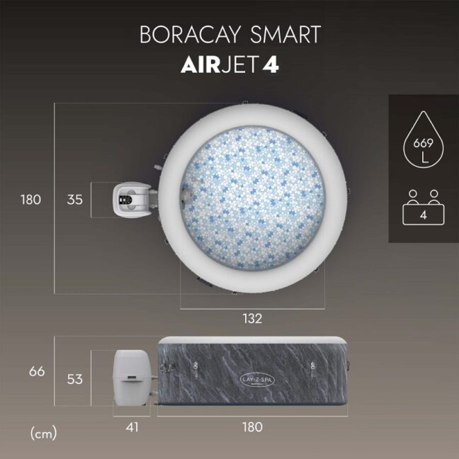 Bestway Lay-Z-SPA Boracay 60175 SMART (Wi-Fi) felfújható jacuzzi