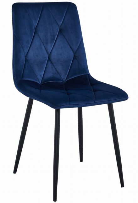 Étkezőasztal szett: NP 120×80 cm craft tölgy/fekete + 4 db DORA szék sötétkék/fekete láb