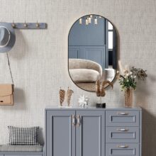 Ovális tükör 80 × 40 cm – fekete loft stílusban