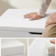 Cipőtartó pad tárolórekesszel, 80 cm – fehér