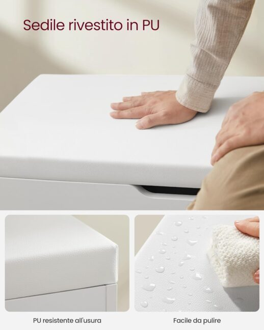 Cipőtartó pad tárolórekesszel, 80 cm – fehér