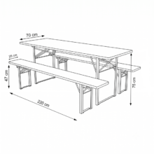 Woody Solid 220×70 sörpad garnitúra