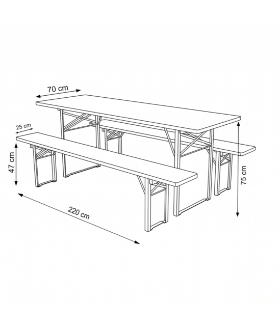 Woody Solid 220×70 sörpad garnitúra