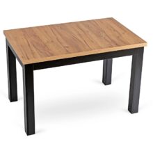 SKUBI kihúzható étkezőasztal 120-160 cm, craft tölgy/fekete