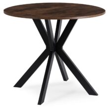 LAUREN kerek étkezőasztal 80 cm – rusztikus tölgy/fekete