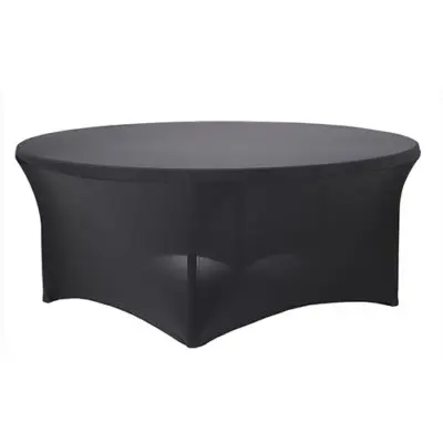 Asztal szoknya terítő kerek fekete