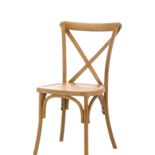 CROSS-BACK WOOD fa rendezvényszék, világos rusztikus
