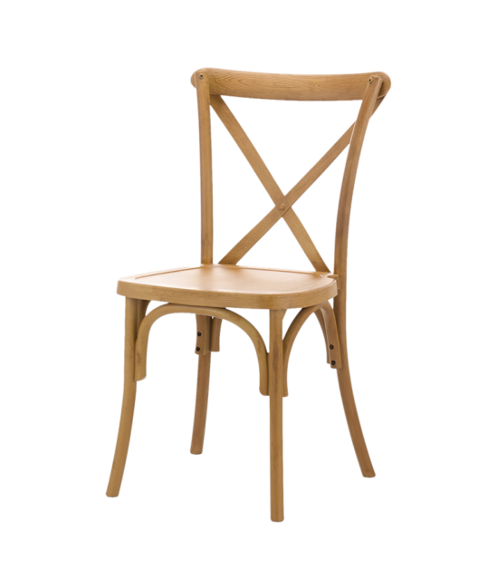 CROSS-BACK WOOD fa rendezvényszék, világos rusztikus