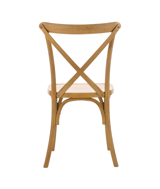 CROSS-BACK WOOD fa rendezvényszék, világos rusztikus