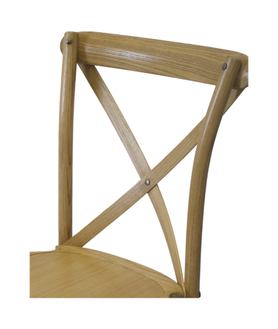 CROSS-BACK WOOD fa rendezvényszék, világos rusztikus