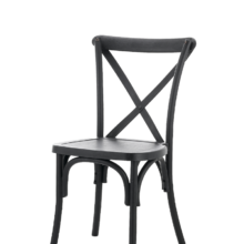 CROSS-BACK POLYWOOD rendezvényszék – fekete