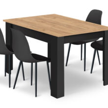 Étkezőasztal szett: NP 120×80 cm artisan tölgy/fekete + 4 db WAT szék fekete/fekete láb Étkezőasztal szett: NP 120×80 cm artisan tölgy/fekete + 4 db WAT szék fekete/fekete láb