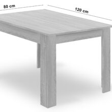 Étkezőasztal szett: NP 120×80 cm sonoma + 4 db WAT szék fehér/natúr láb