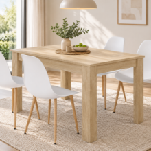Étkezőasztal szett: NP 120×80 cm sonoma + 4 db WAT szék fehér/natúr láb