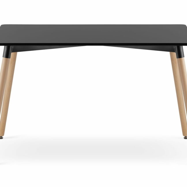 Skandináv stílusú téglalap alakú étkező asztal – fekete