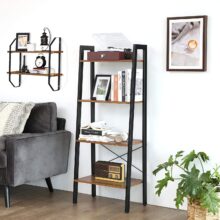 Loft stílusú 4 polcos álló könyvespolc, LLS44X