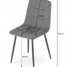 Étkezőasztal szett: NP 120×80 cm artisan tölgy + 4 db KARA étkezőszék, fekete/natúr