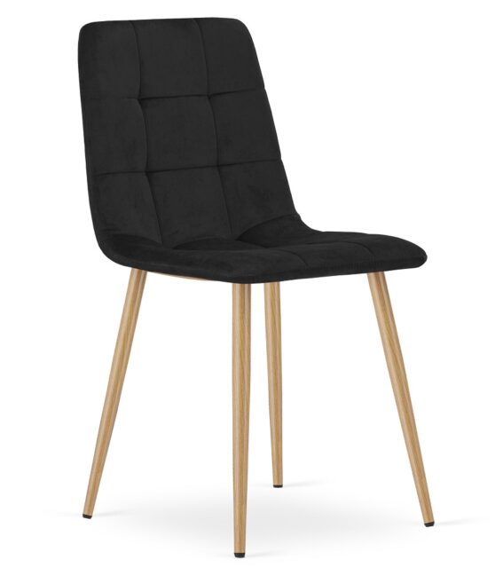 Étkezőasztal szett: NP 120×80 cm artisan tölgy + 4 db KARA étkezőszék, fekete/natúr