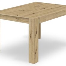 Étkezőasztal szett: NP 120×80 cm artisan tölgy + 4 db KARA étkezőszék, fekete/natúr