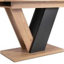 CLARK bővíthető étkezőasztal – artisan tölgy / fekete, 120–160 cm