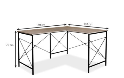 Sarok íróasztal ipari stílusban